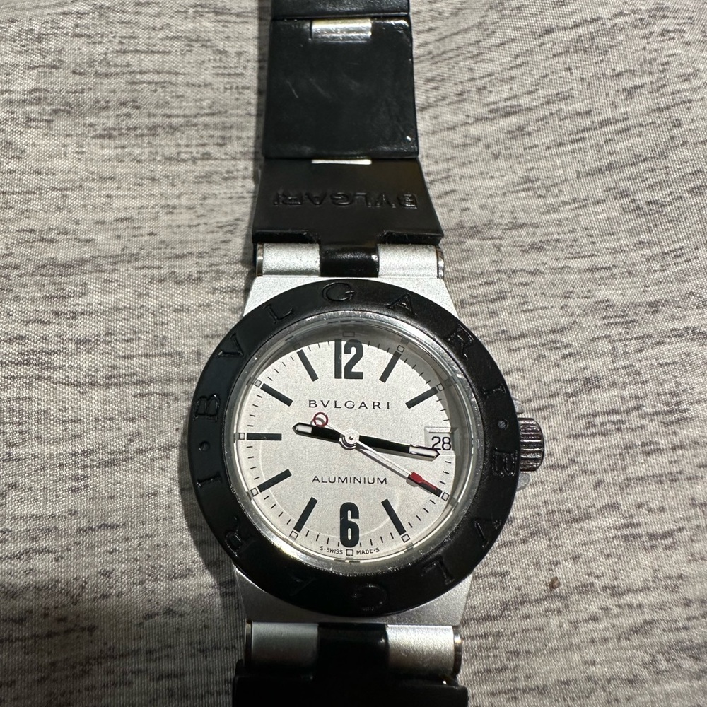 Bvlgari Diagono Aluminum Black and Silver Women's Watch AL 32 TA